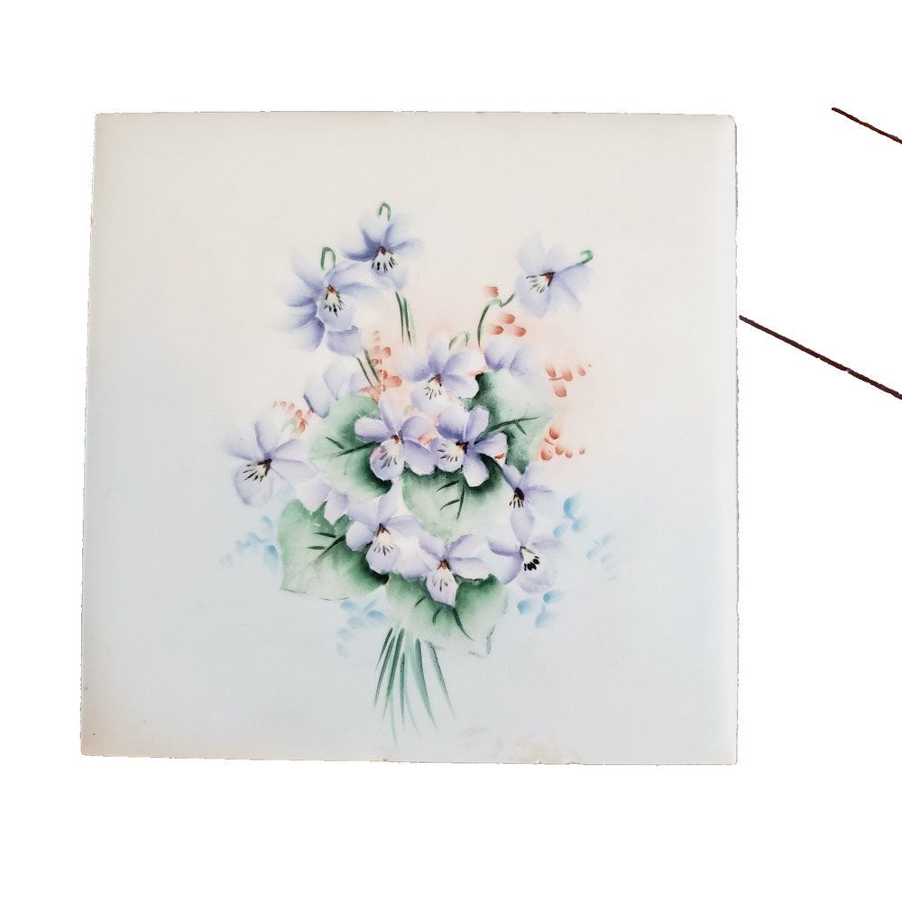 Unbranded Flower Tile Hot-Plate Decor Adult's Purple Floral Vintage Decoration